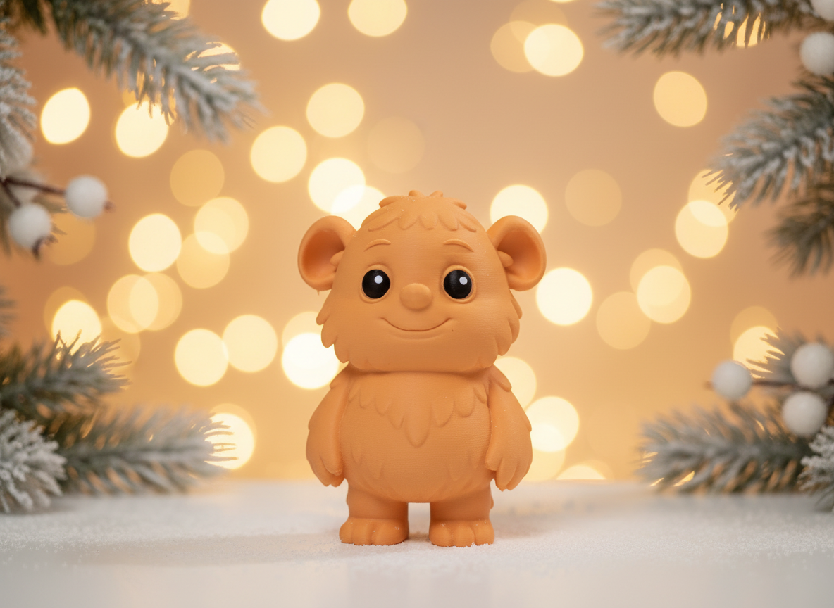 Furry Bear-Like Monster Holiday Figurine