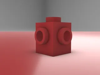 LEGO Brick 1X1 with 2 Knobs on adjacent Sides