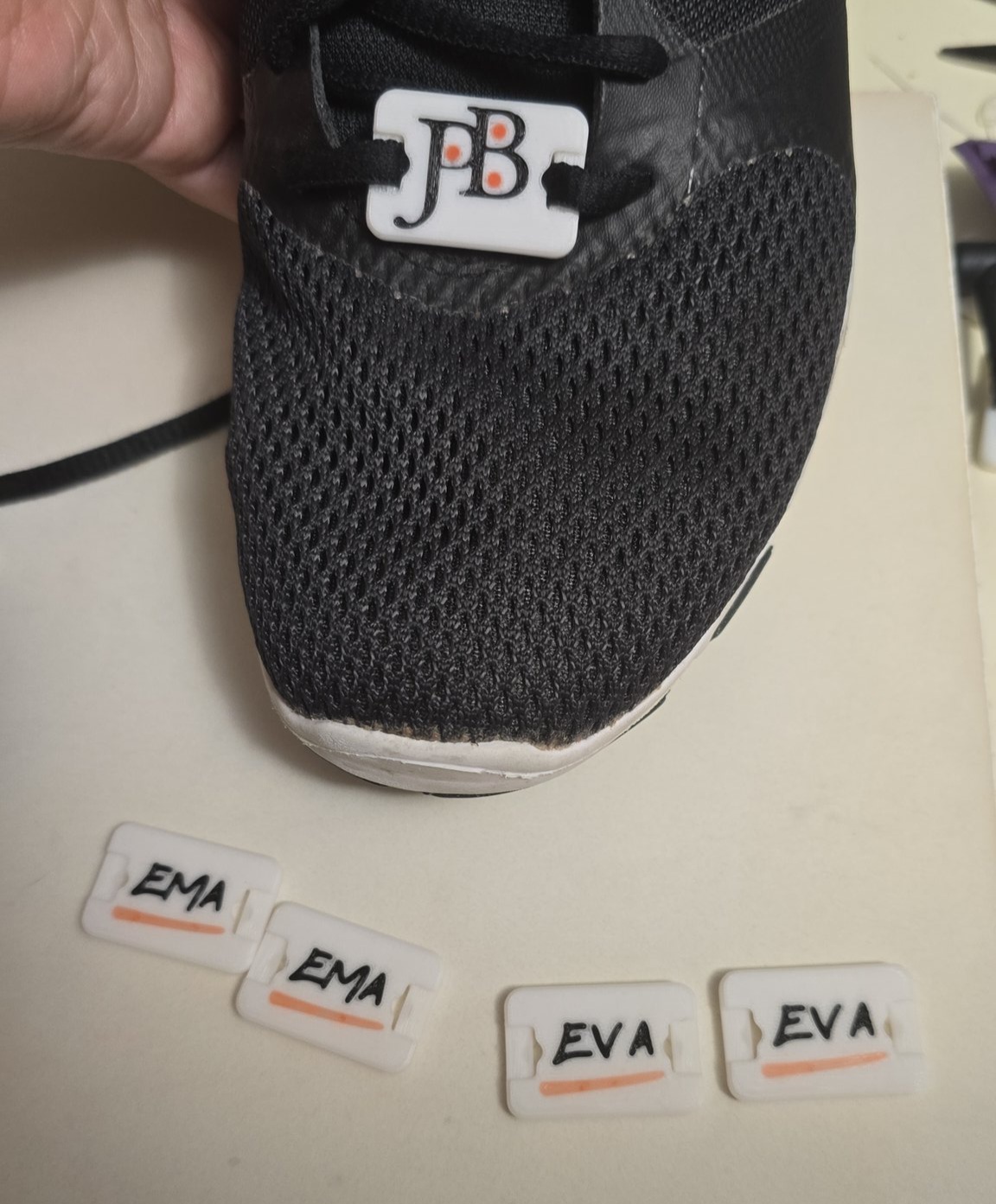 Name & logo on shoelaces