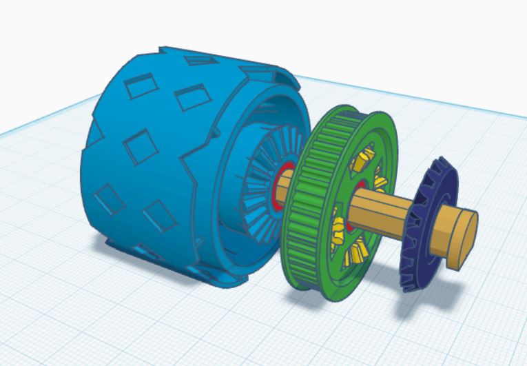 OpenRC F1  Differential with Belt Pulley 3D model