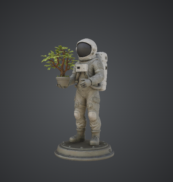 Astronaut Holding Bonsai Tree – Space Gardener