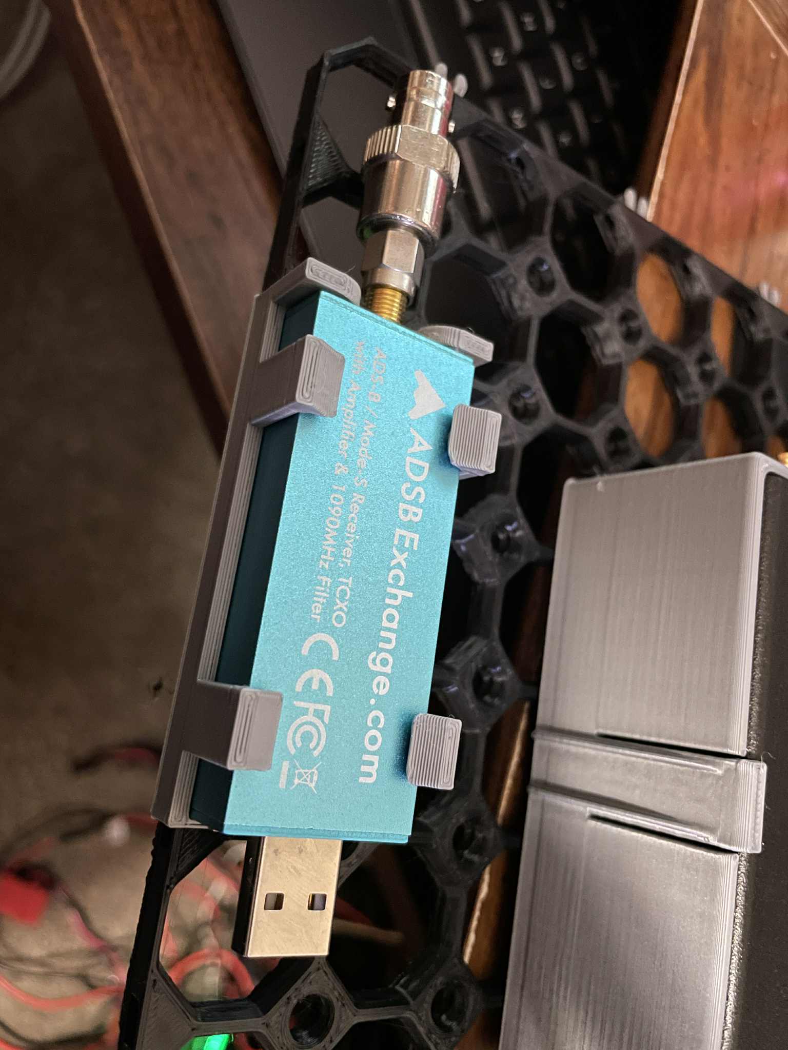 ADSBExchange Blue SDR mounting fixture
