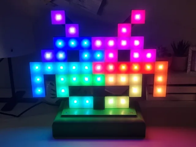 Space Invader WLED and Neopixel LED Lamp