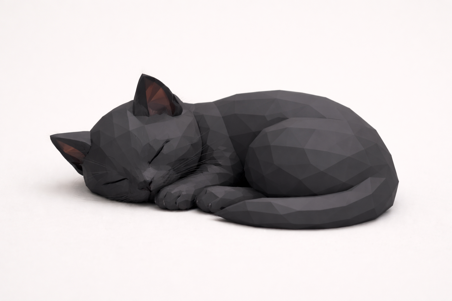 Sleeping Kitten Low Poly