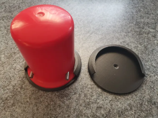 Halterung für Plastikabdeckung von Gasflaschen