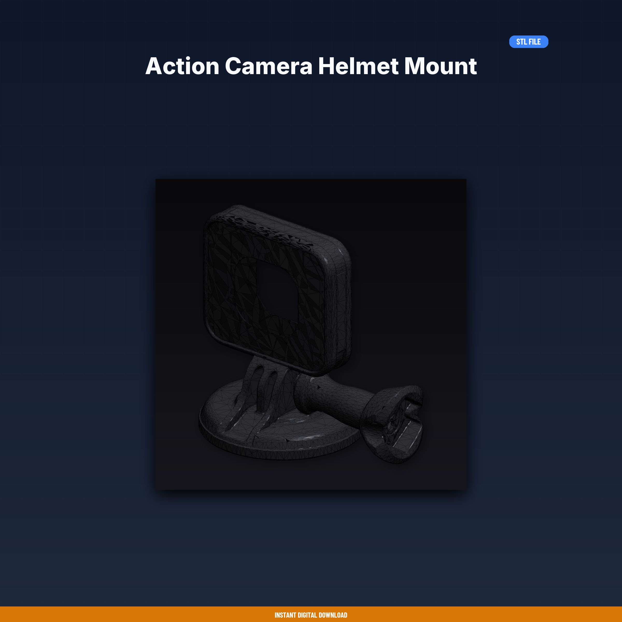 Action Camera Helmet Mount - 3D Printable STL File