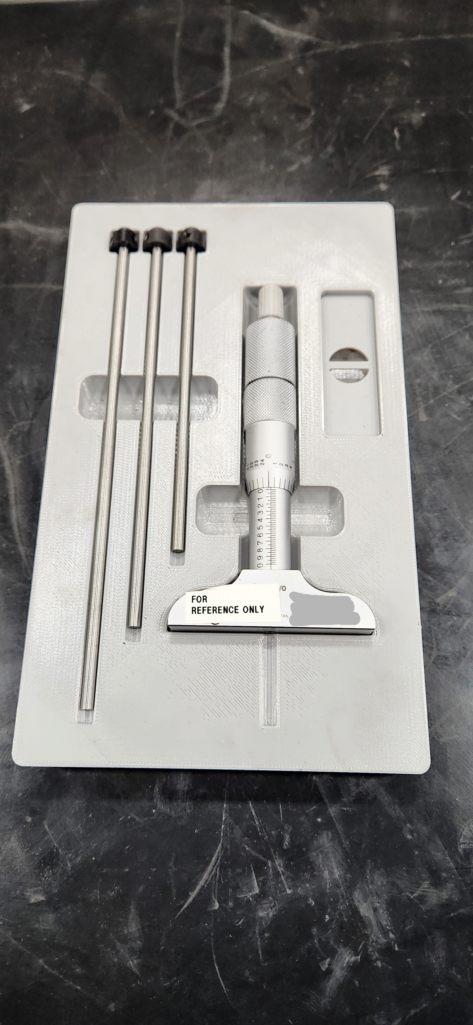 Mitutoyo 4" Depth Micrometer (129-127) with 2.5" Base Gridfinity