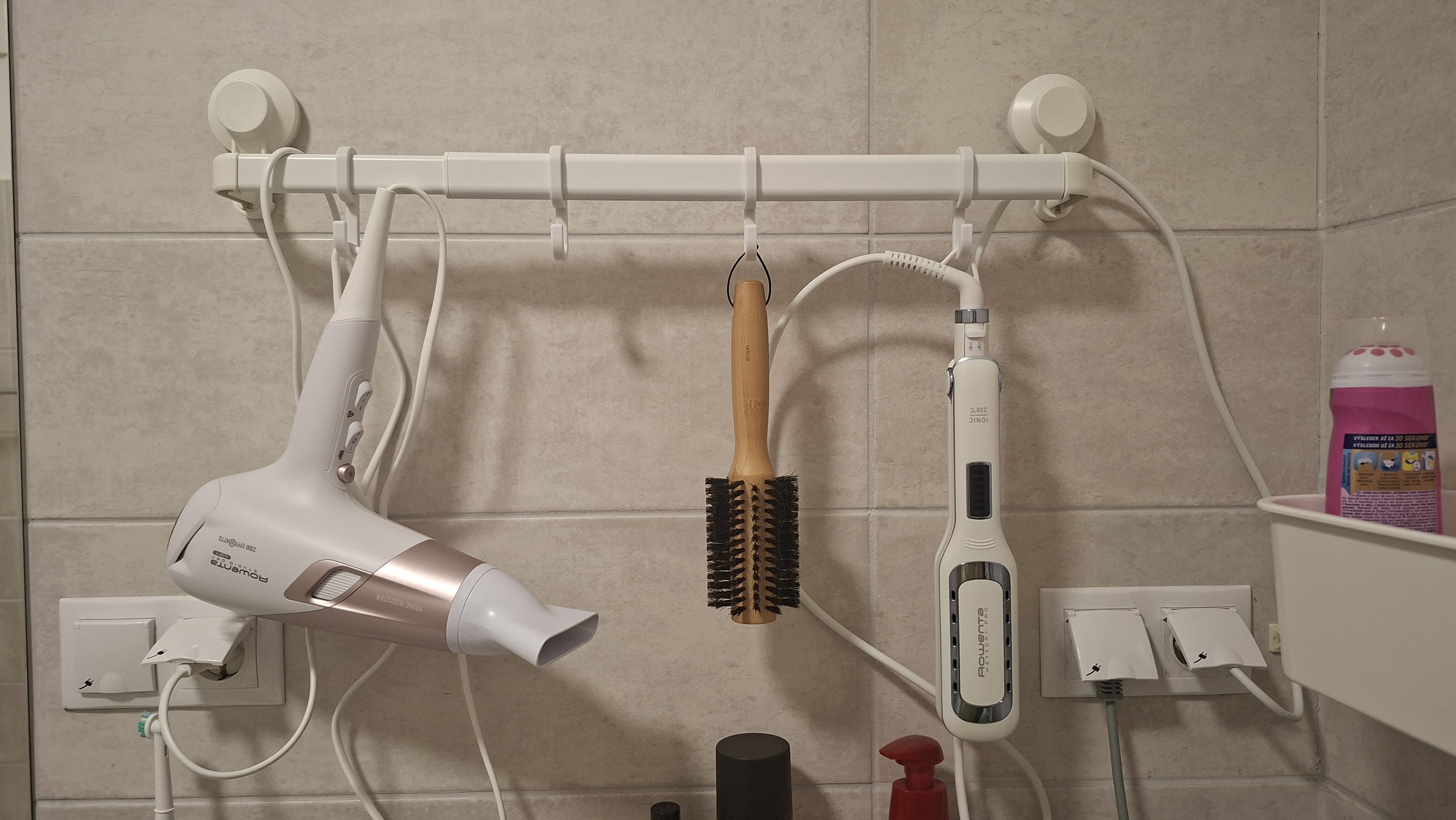IKEA TISKEN towel rail captive hooks