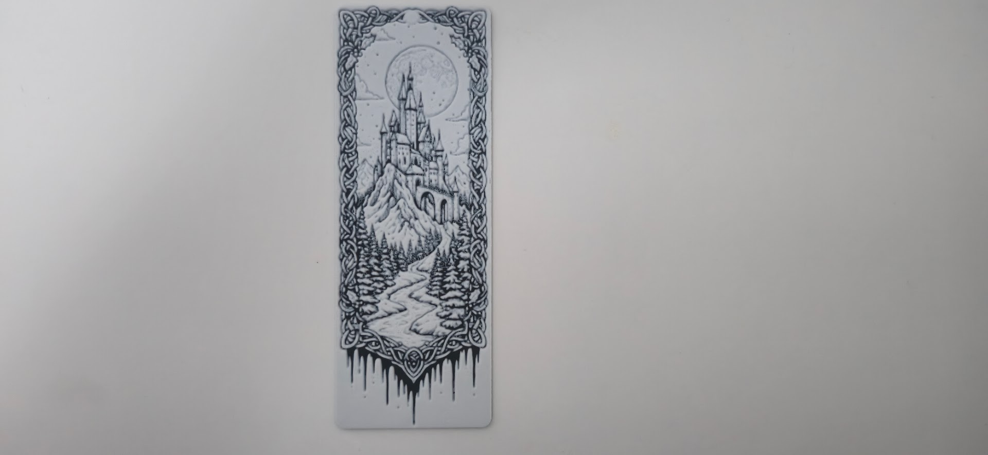 Winter Castle Snowy Forest Bookmark