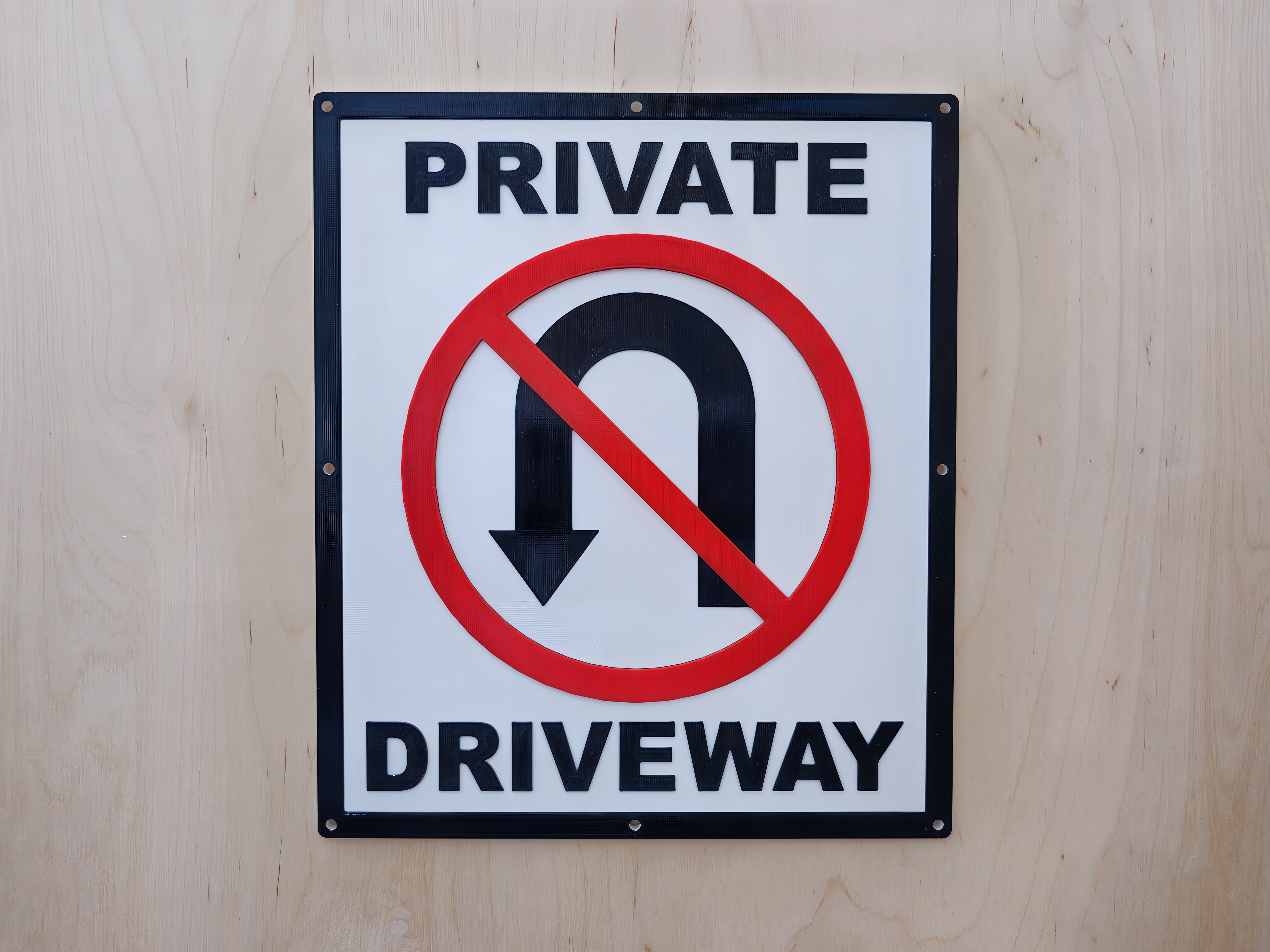 Private Driveway No Turn Around Sign