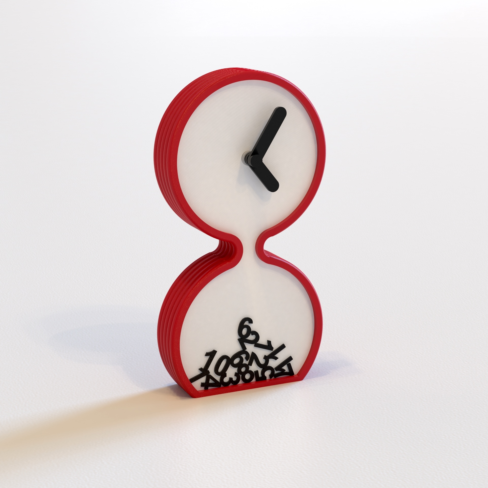 Miniatura 4 do modelo 3D Hourglass-shaped table clock