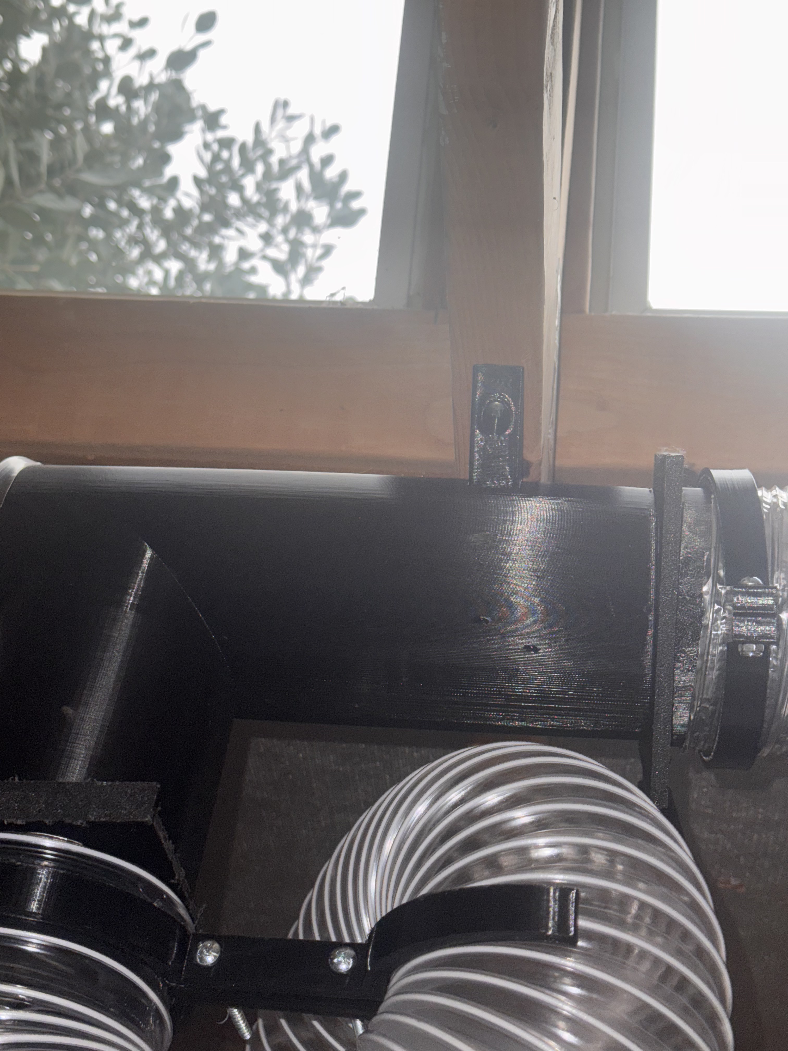 Air Shut-Off Valve With Extended Tube Connection — Designed for 4" Ducting (PETG • Fusion 360)