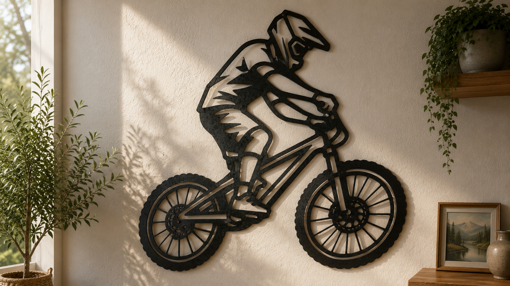 Mountain Bike Rider 2D Wall Art