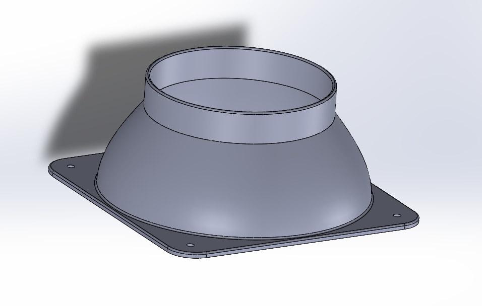 A 140mm fan nozzle for 100mm tubing