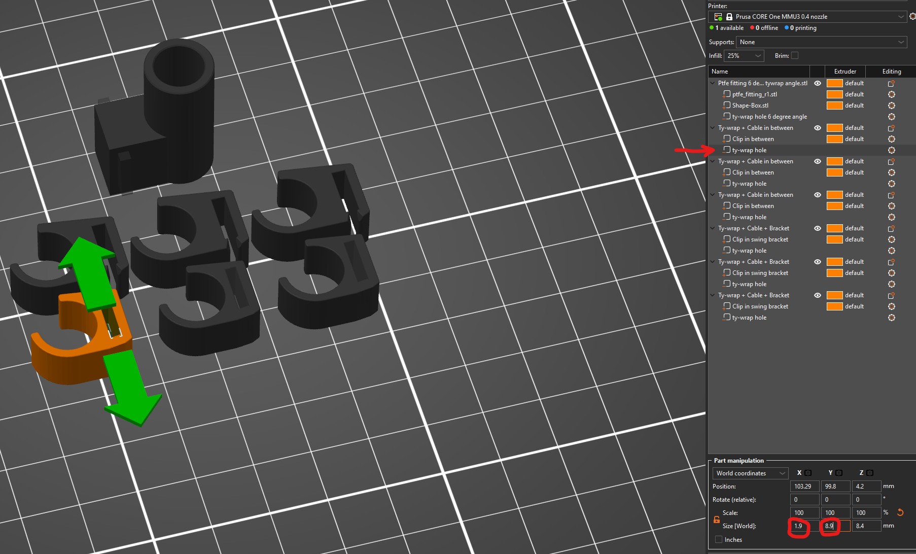 CORE One MMU3 Extruder cable anti sag solution. Only Tywrap needed! — miniatura 16