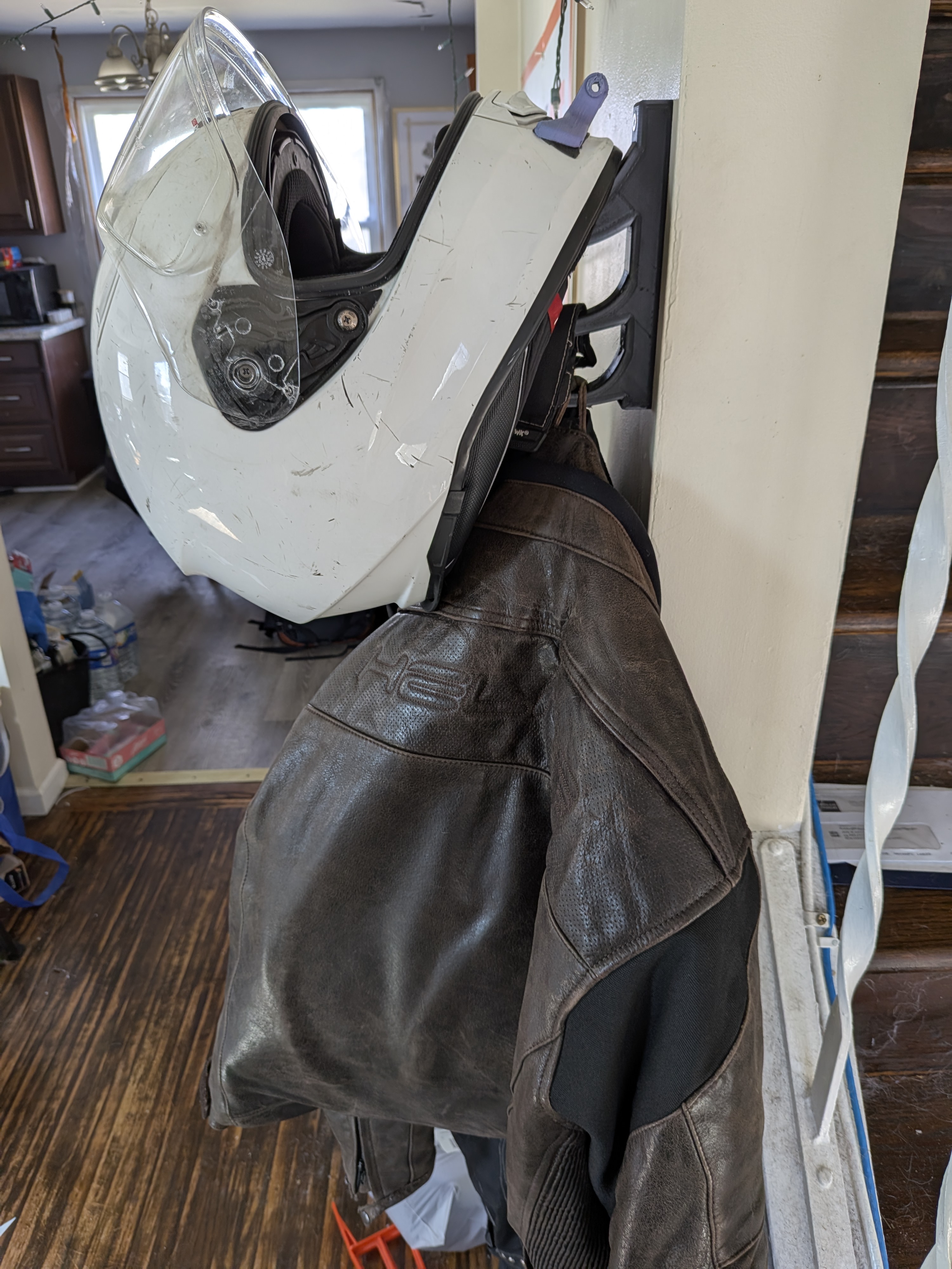 Mildly Phallic Motorcycle Helmet/Jacket Hanger