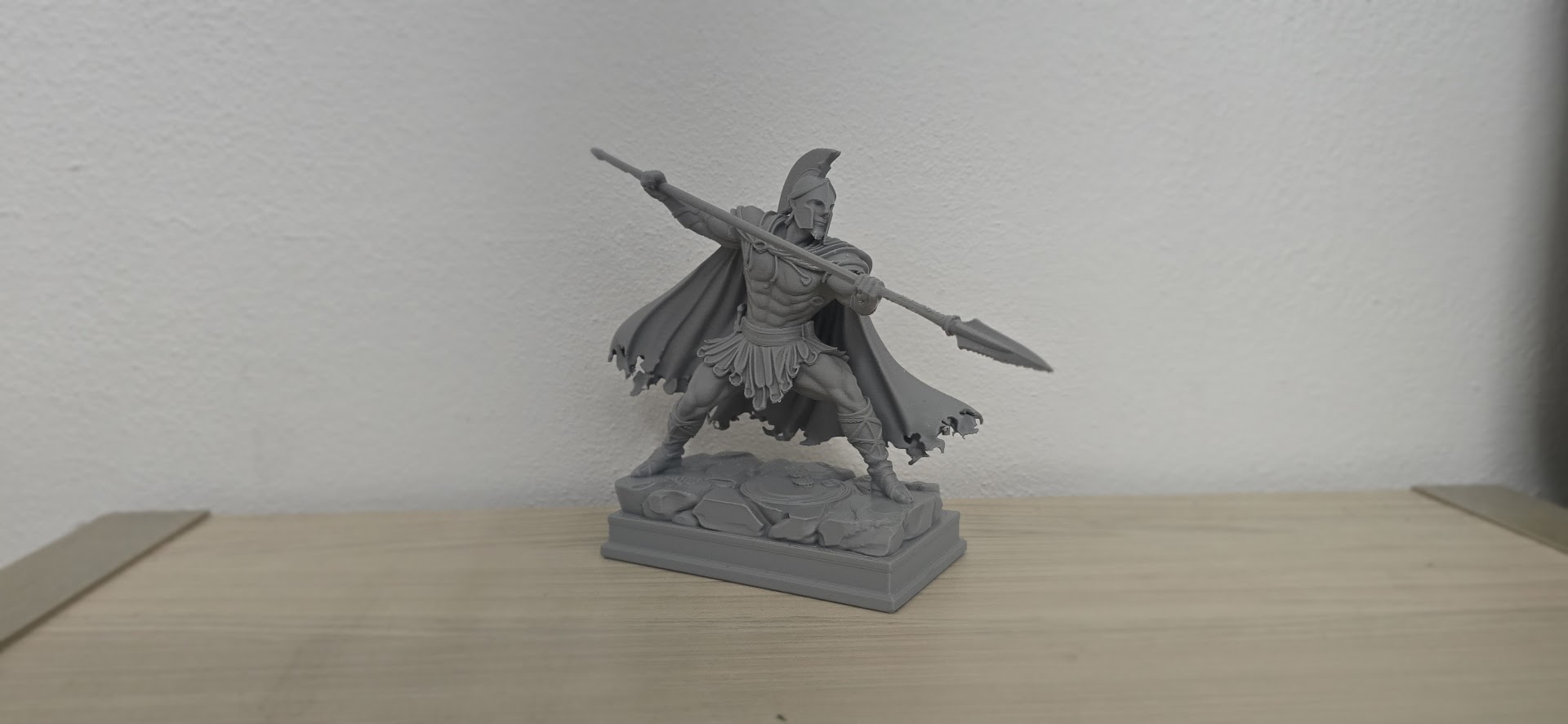 Spartan Warrior with Spear in Battle Stance