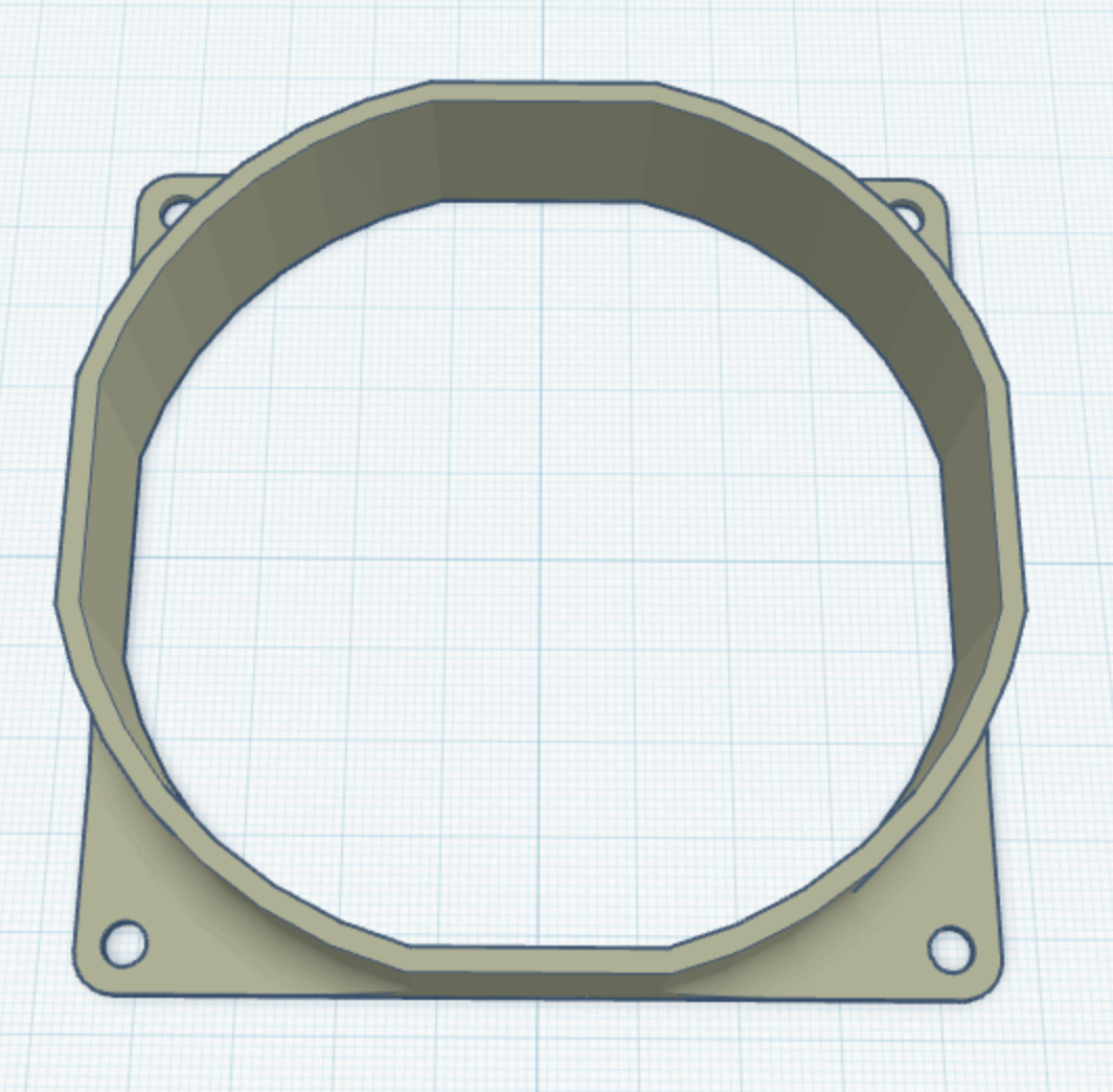 Fan duct (20 mm height) for CPU cooler for Fractal Ridge case