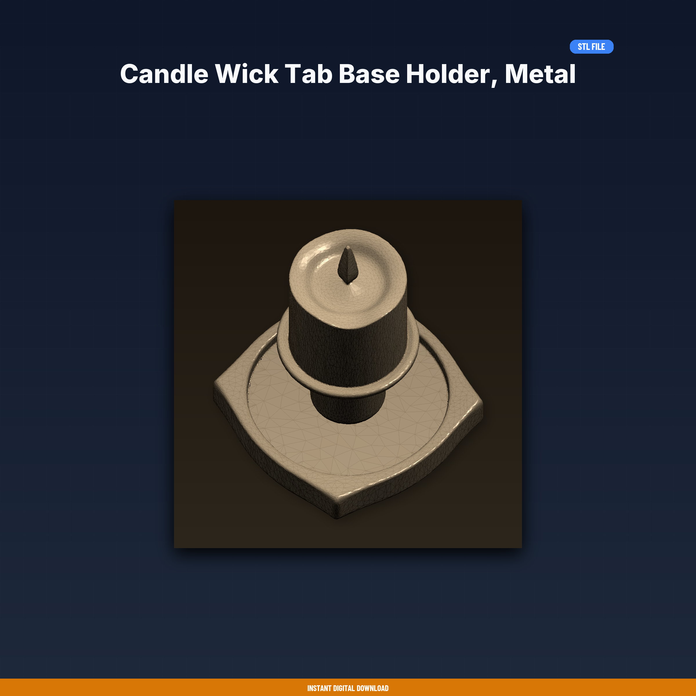 Candle Wick Tab Base Holder, Metal Sustainer Grip, Candle Making - 3D Printable STL File