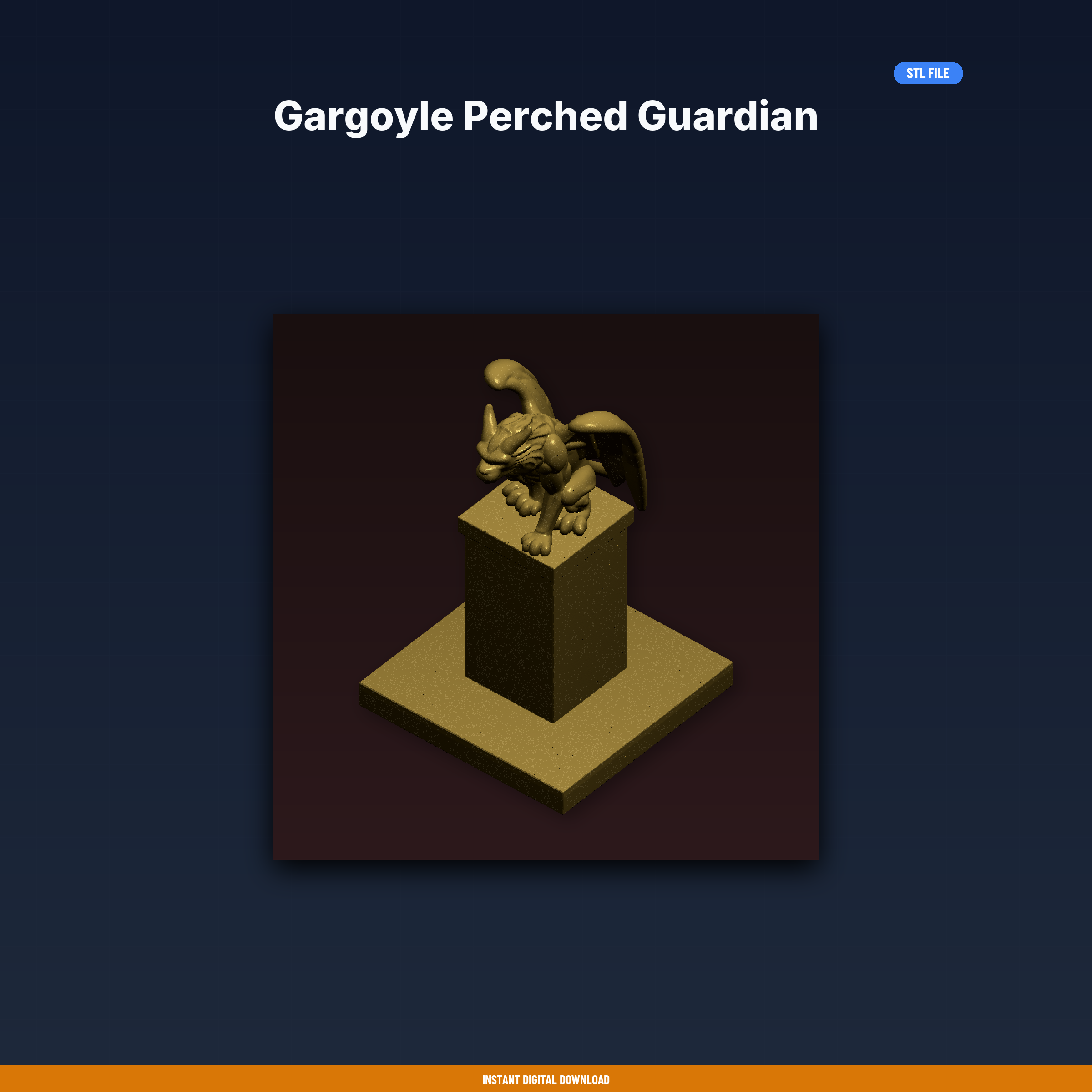 Gargoyle Perched Guardian - 3D Printable STL File