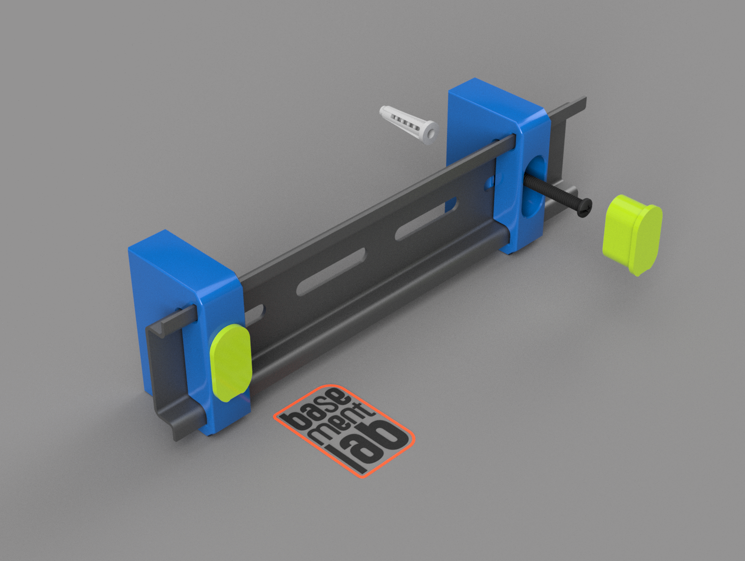 DIN Rail Wall Clamp / Bracket - Supporto barra DIN da Muro