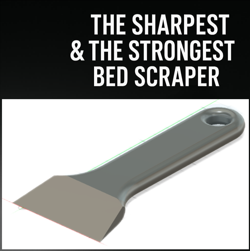 Ultimate 3D Printer Bed Scraper 3D model thumbnail