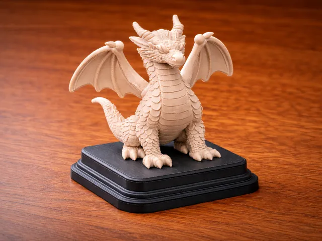 Drachenfigur auf Sockel