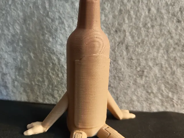 Sitting Bottle Figure. (*Bottle/ arms created with AI / not the legs)