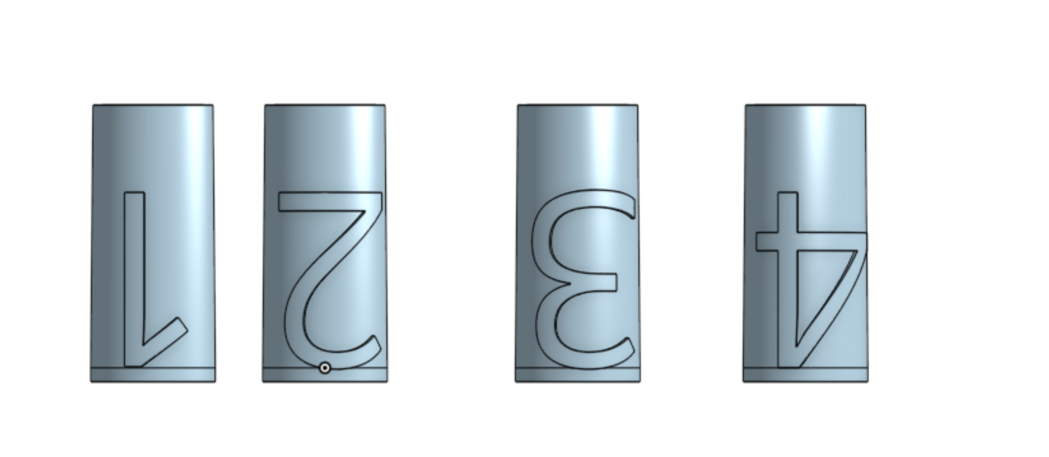 Numbered Endcaps for 4 Element Arrow Antenna