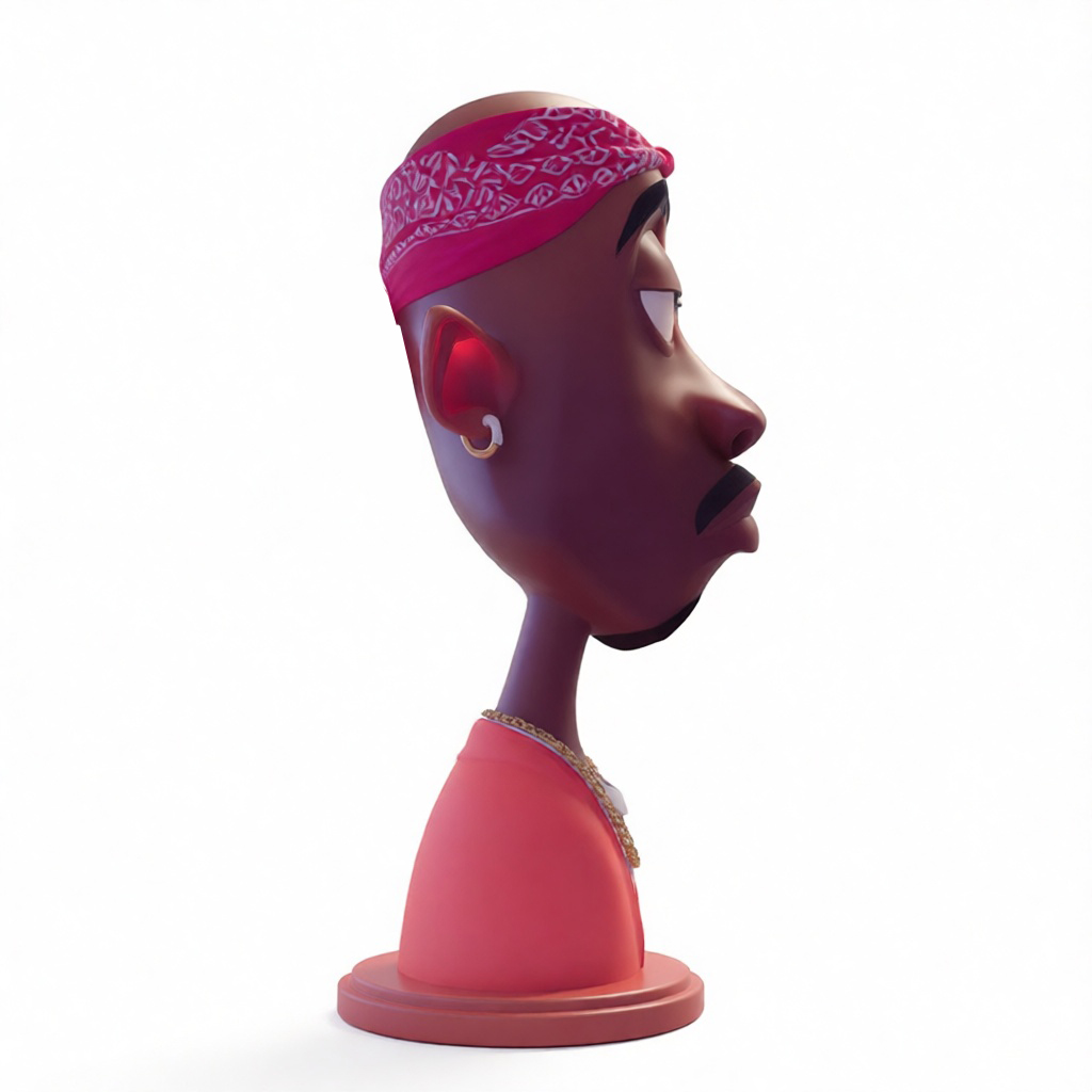 Miniatura 3 do modelo 3D Tupac Bust