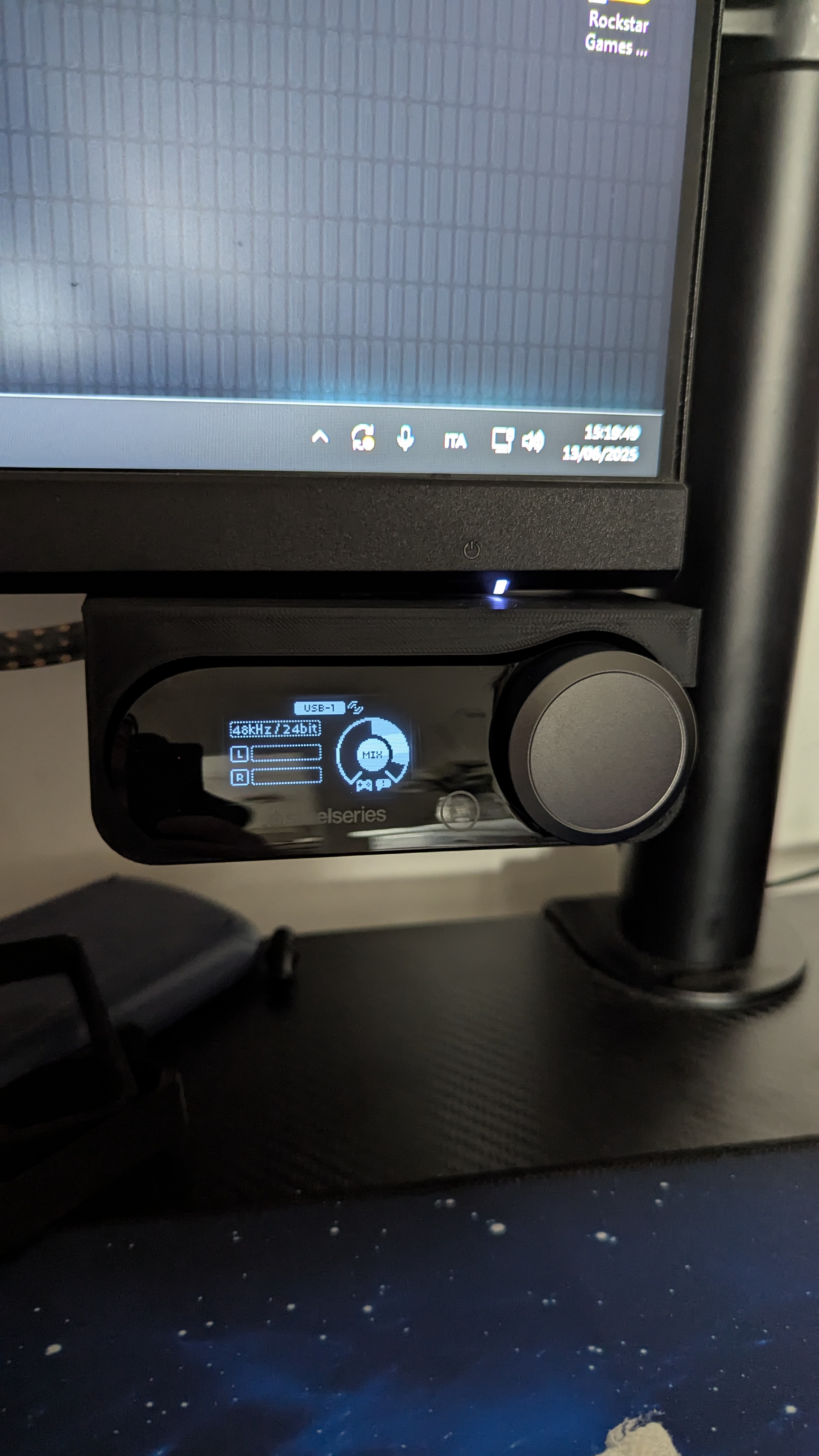 Under-monitor mount for SteelSeries Nova Pro DAC