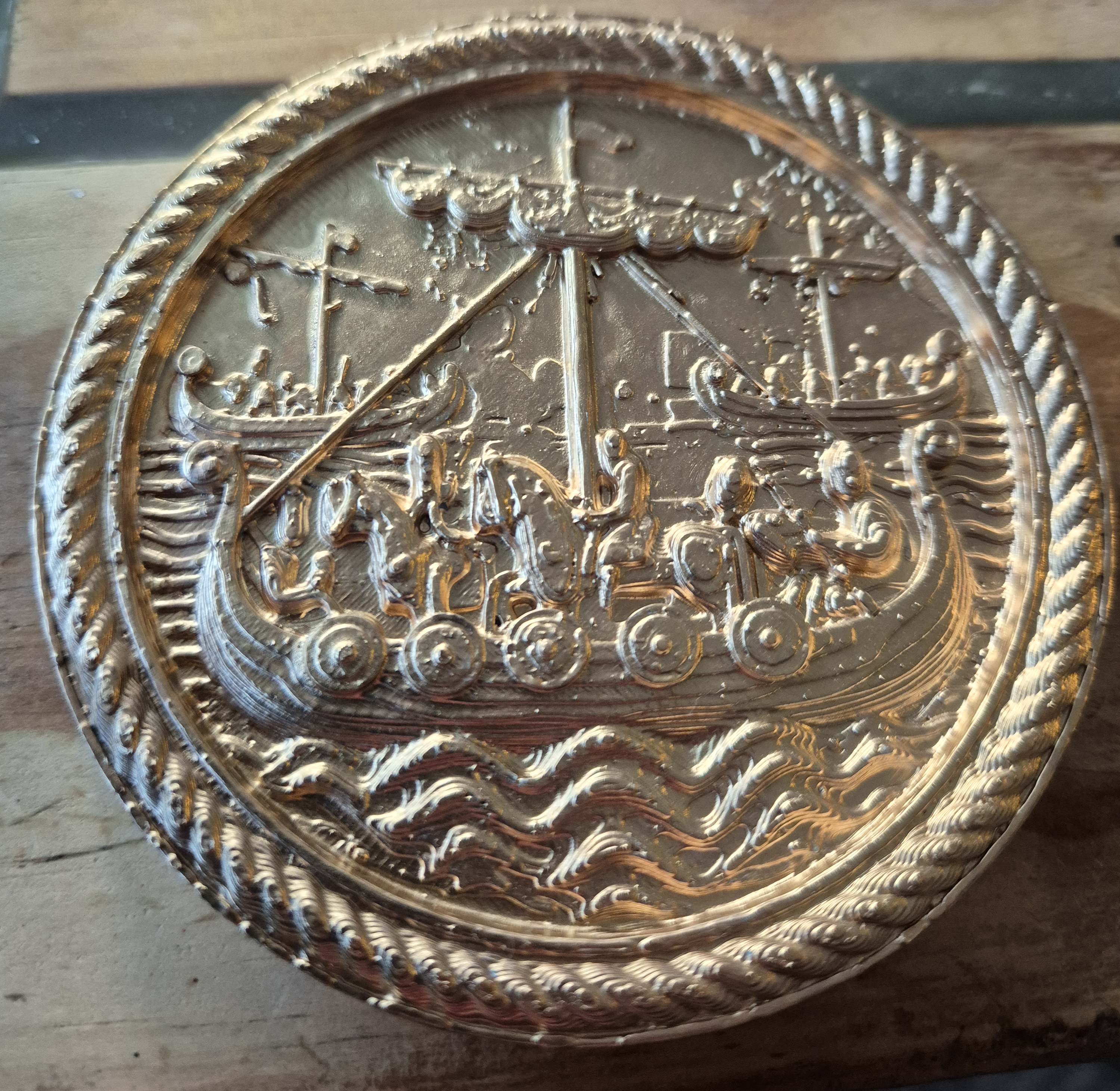 Coasters depicting scenes from the Bayeux Tapestry Anglo-Saxon and Normans Coaster