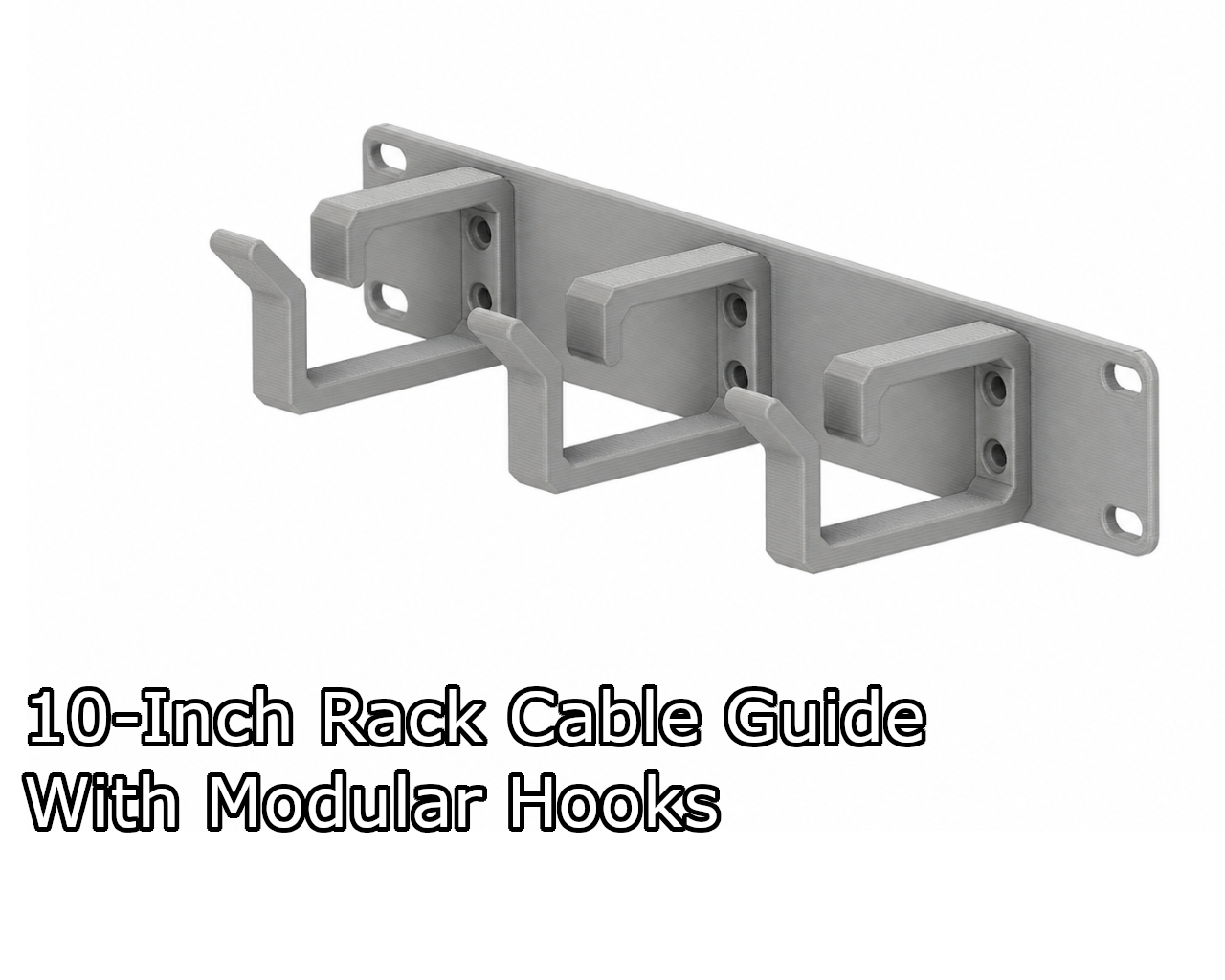 10-Inch Rack-Mount Cable Guide with Modular Hooks
