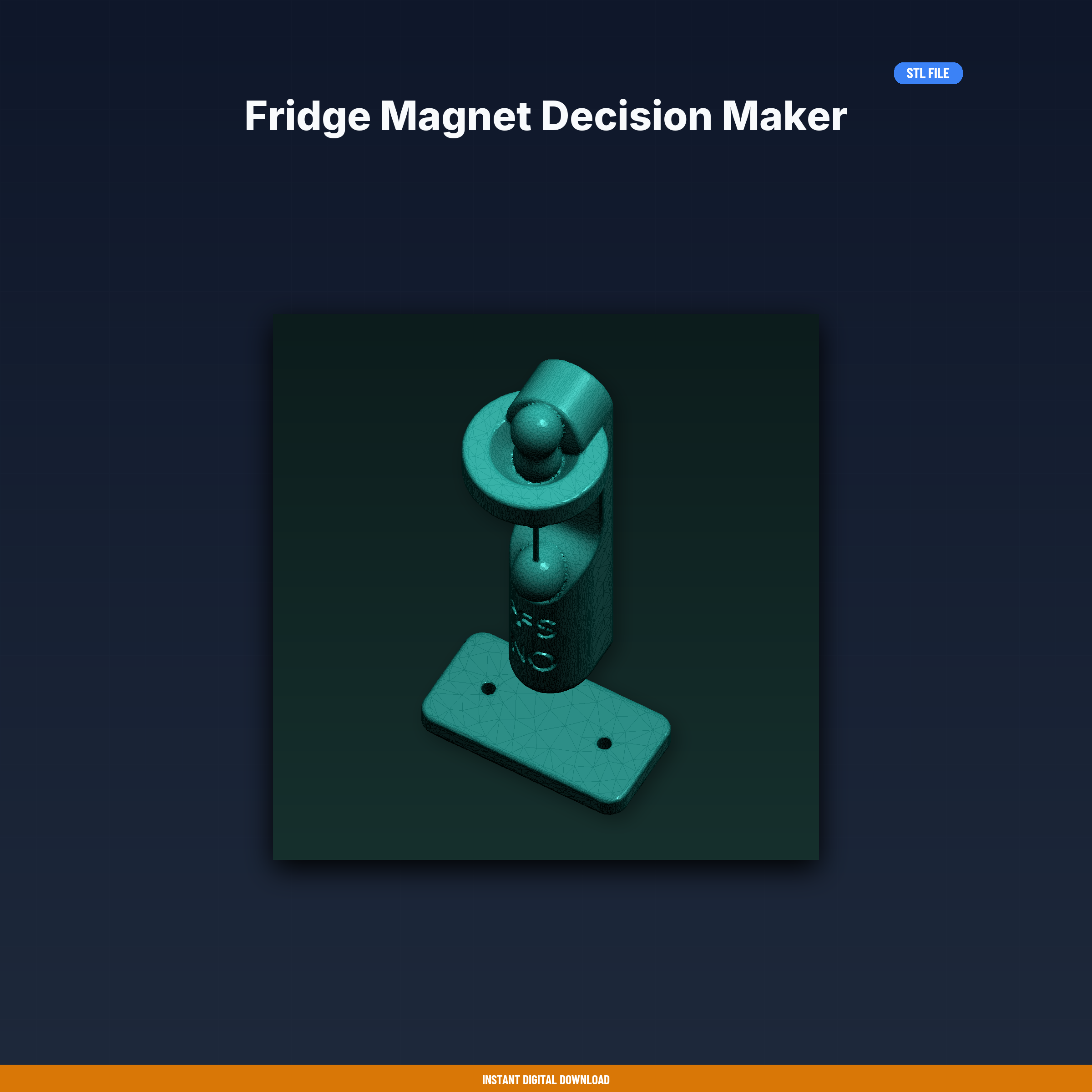 Fridge Magnet Decision Maker - 3D Printable STL File