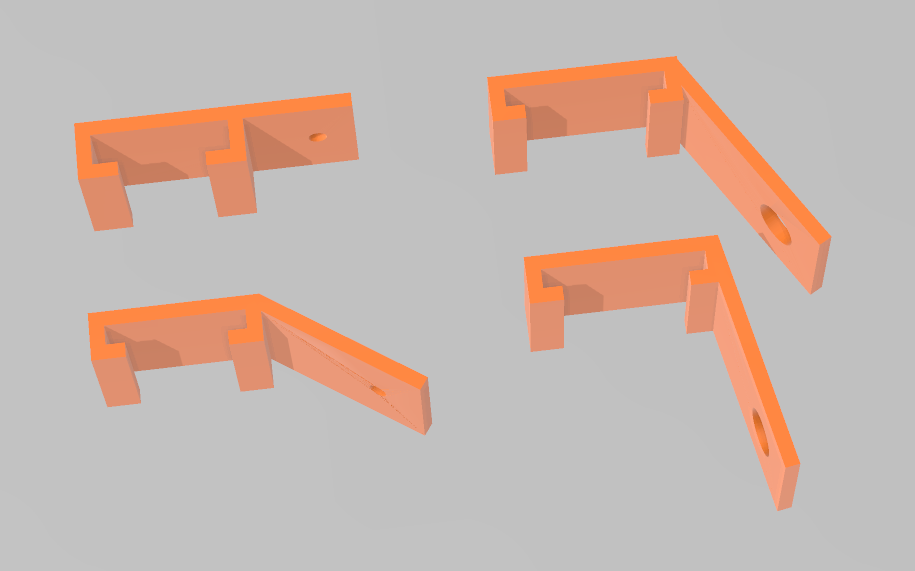 Angled LED Strip Holders (clip-in)