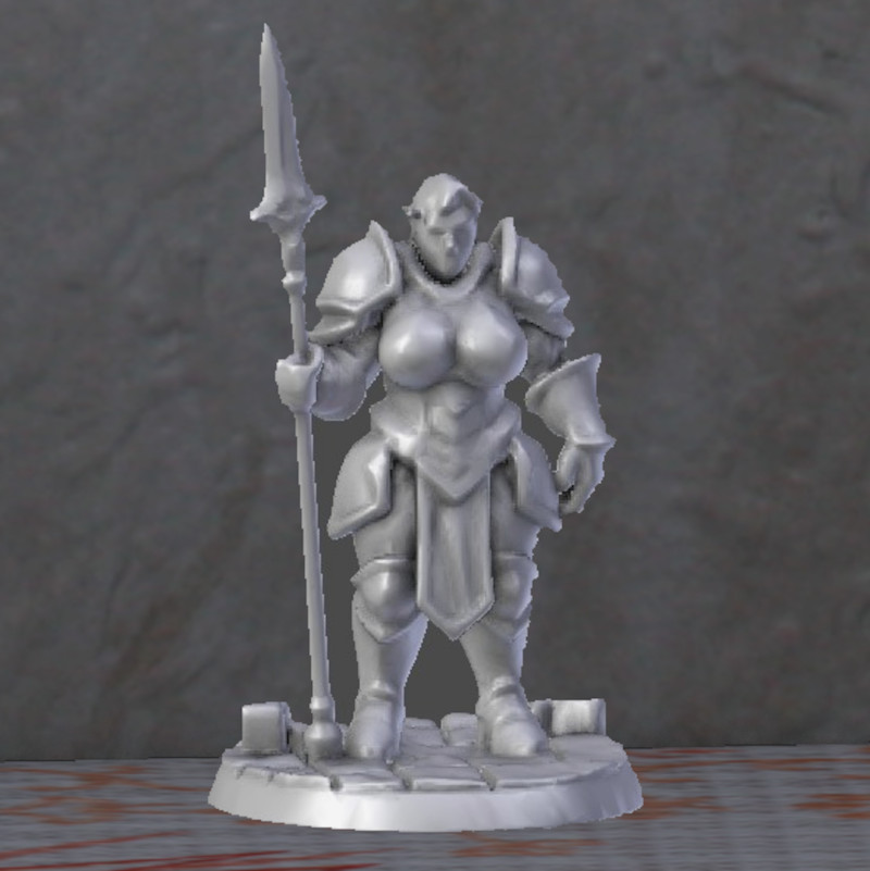 DND Femaleoger with speer DFM-Miniature