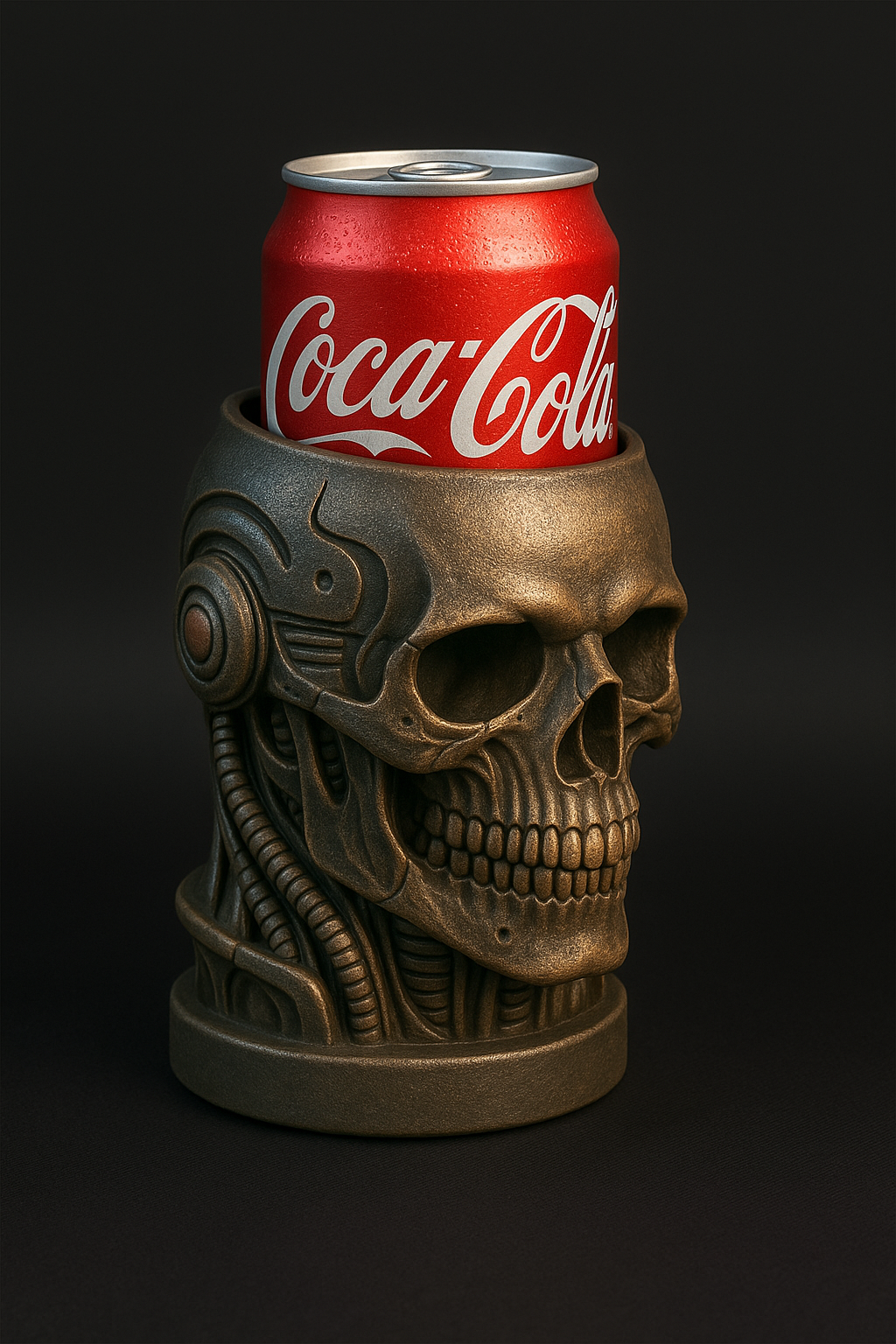 Terminator-skull inspired can holder