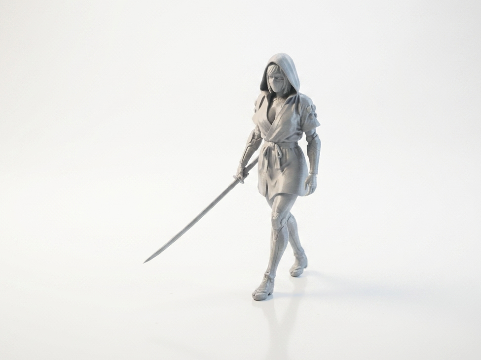 Hooded Warrior Figurine Female Character 3D Printable