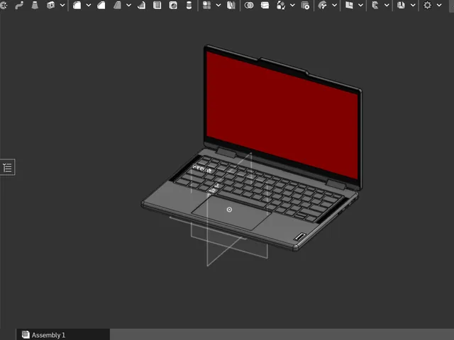 CAD assembly of a Lenovo Yoga 7 2-in-1 14IML9