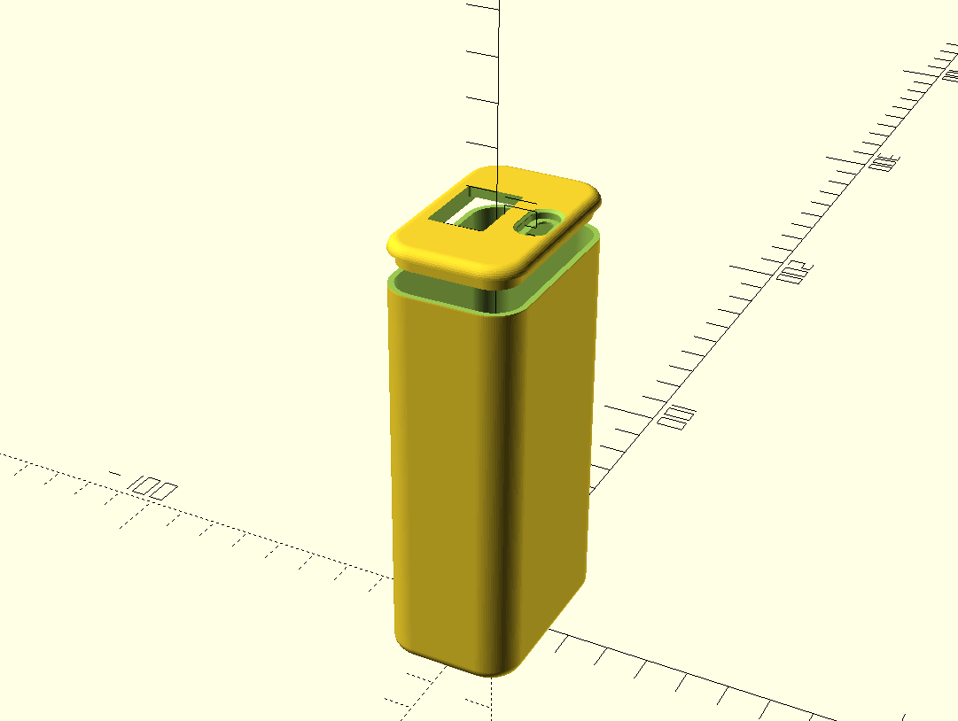Parametric Rounded Electronics Enclosure Box, USB-C Port, and Switch Cutouts