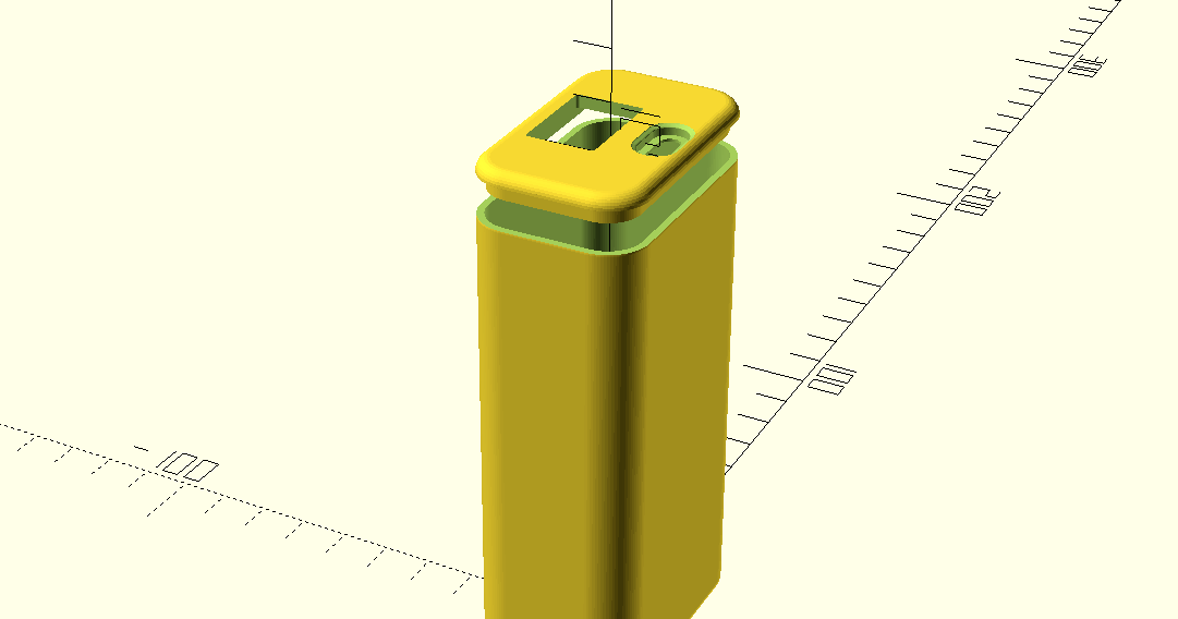 Parametric Rounded Electronics Enclosure Box, USB-C Port, and Switch Cutouts