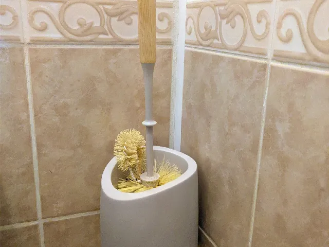 Floating Corner Shelf for Toilet Brush / Bathroom Organizer