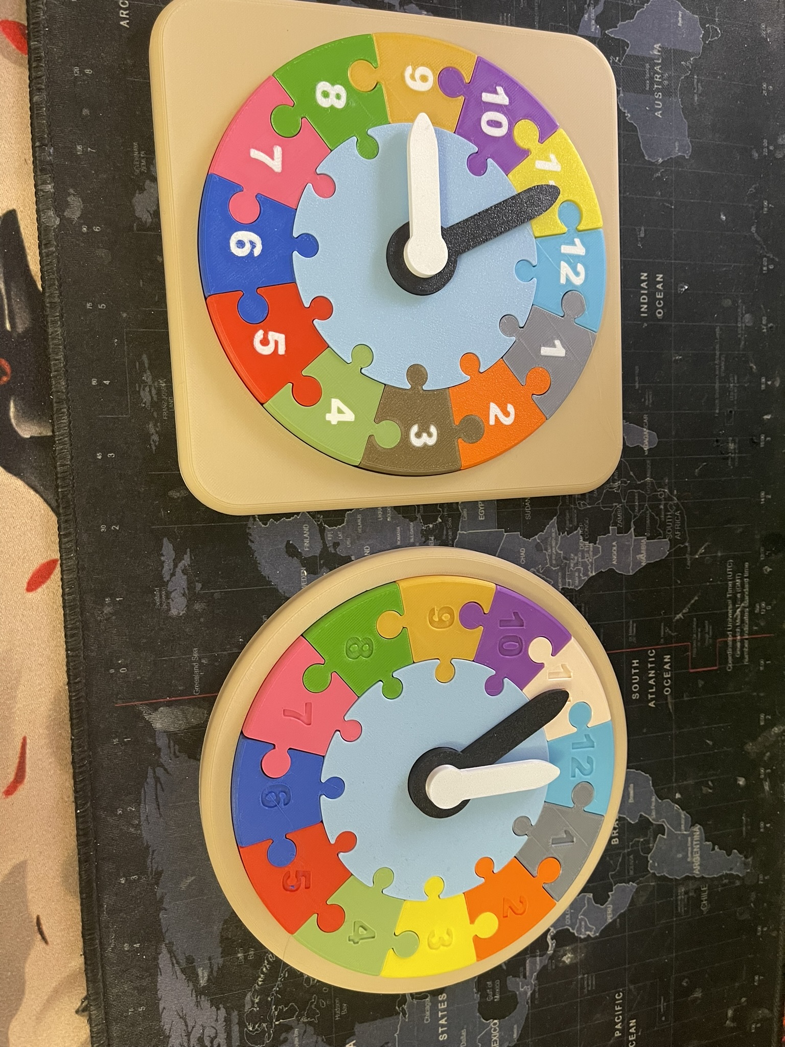 Hours - insert puzzle for kids (Multi/Single color versions)