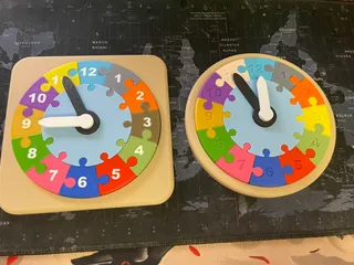 Hours - insert puzzle for kids (Multi/Single color versions)