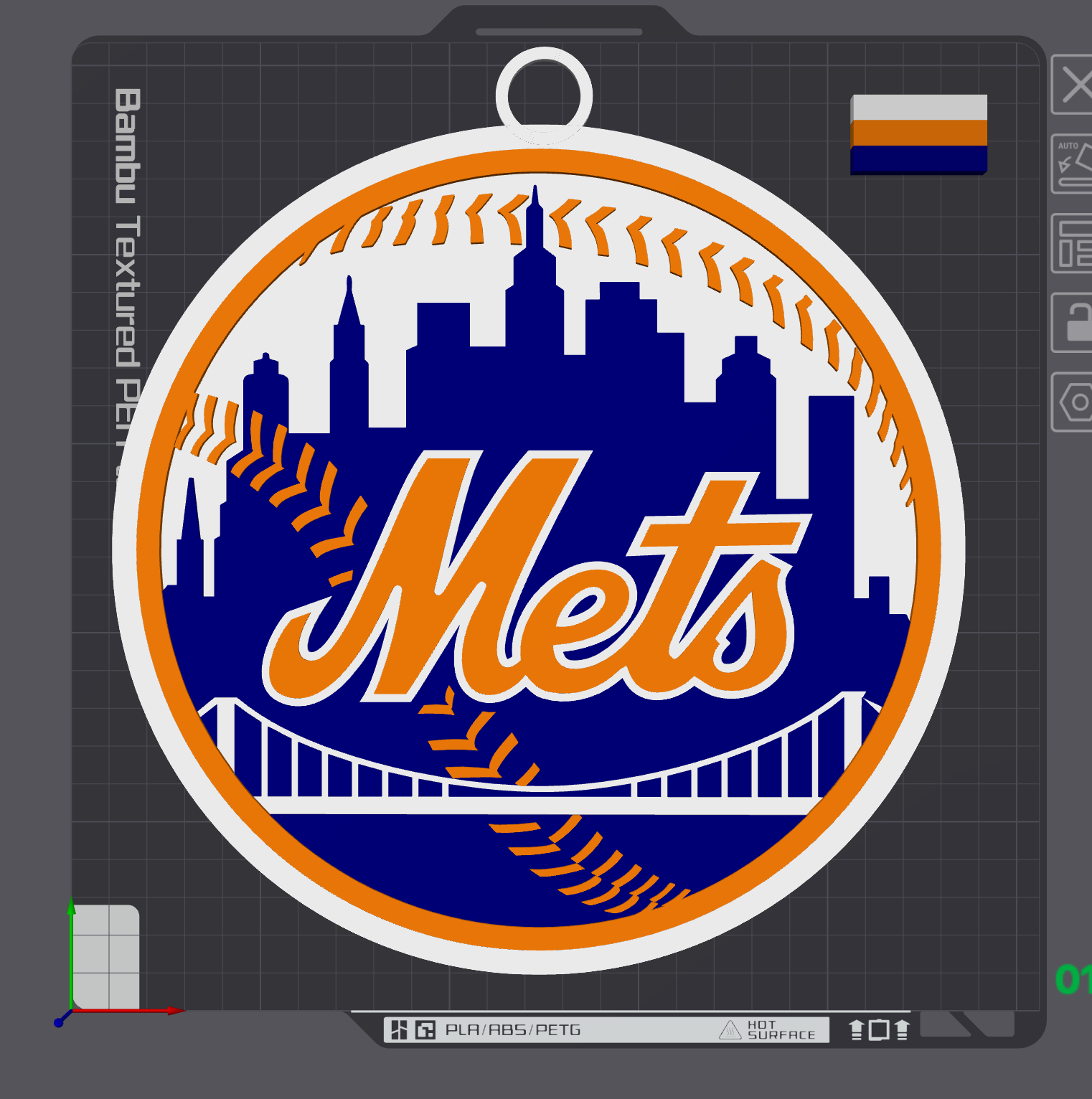 New York Mets Oversized Necklace City Logo