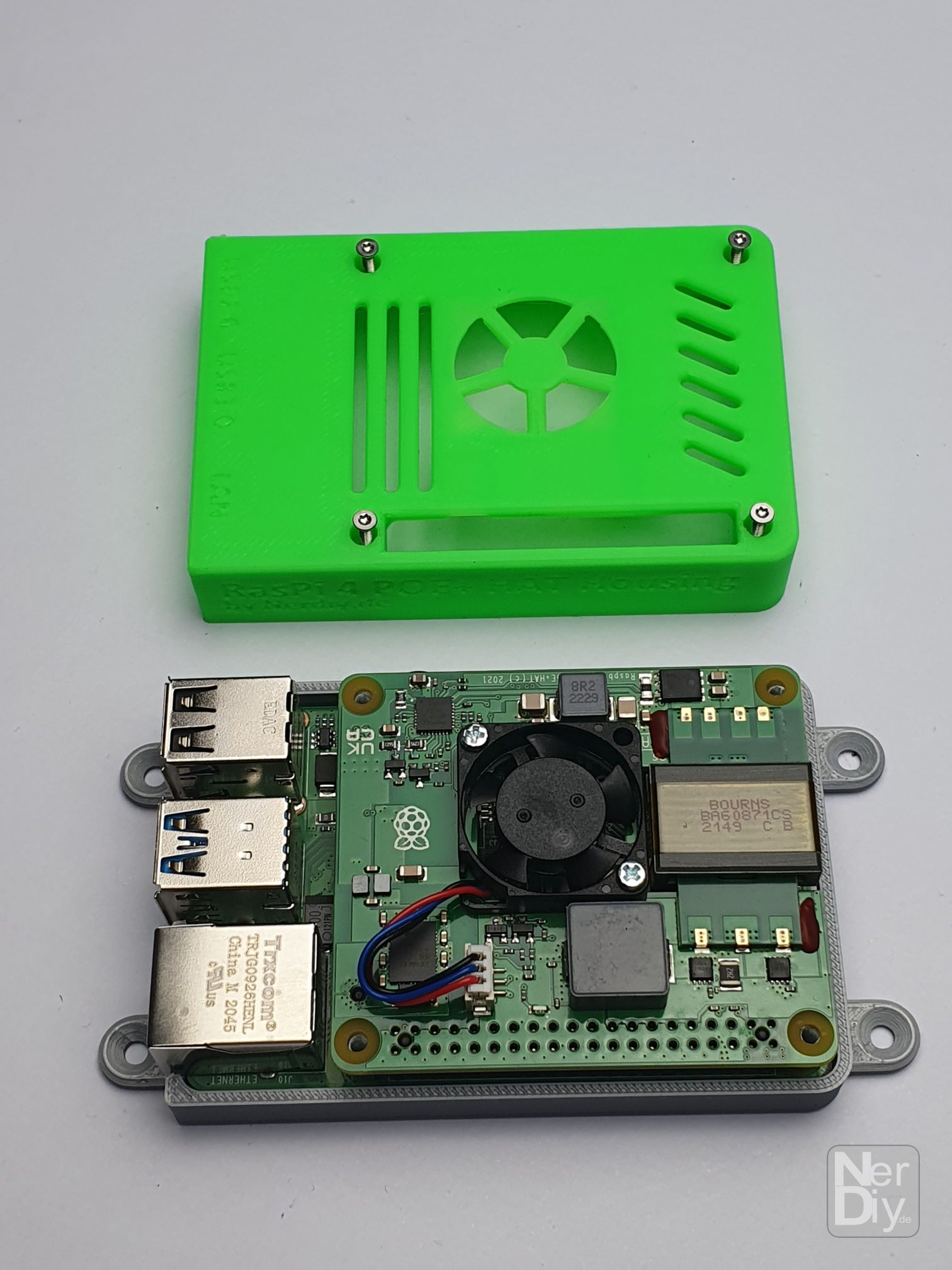 Raspberry Pi 4 POE HAT case by Nerdiy.de