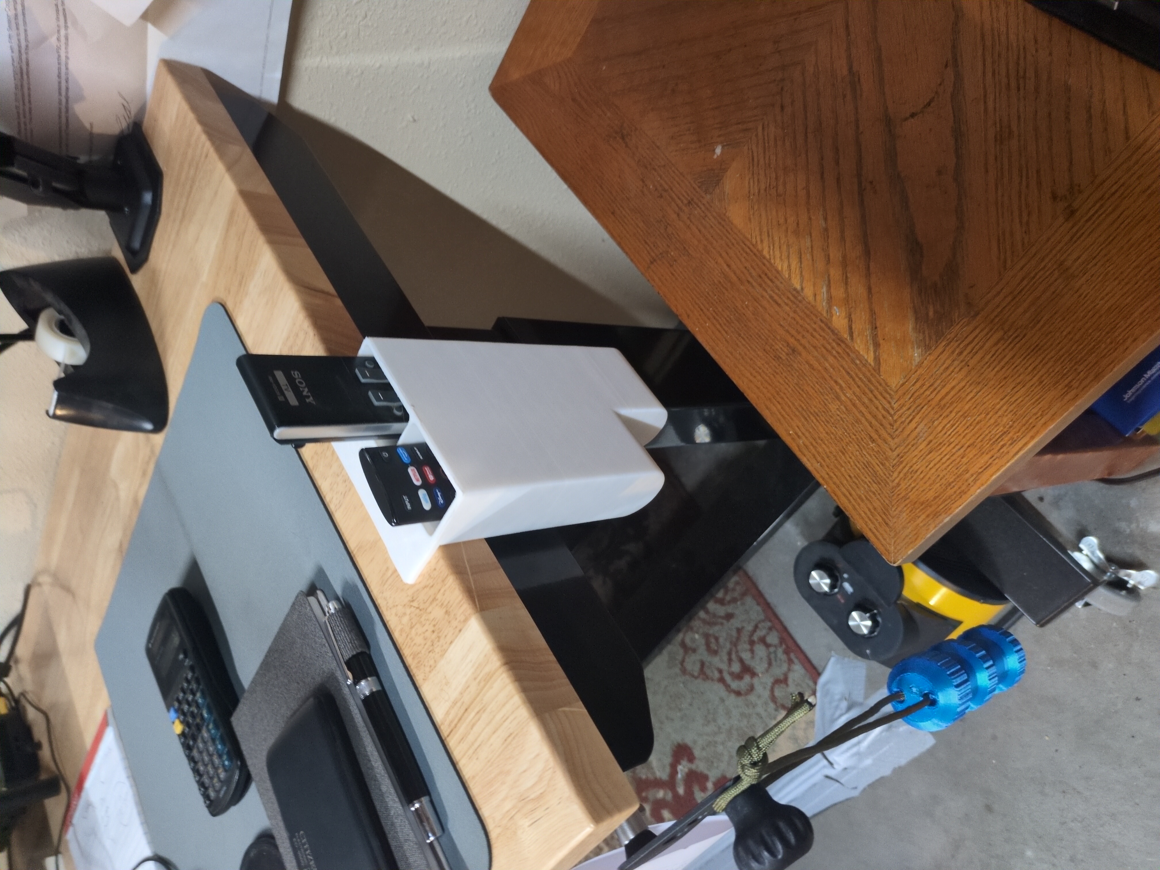 Magnetic remote control holder 3D model by Ben Eby