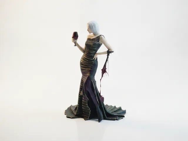 Elegant Woman Wine Glass Figurine 3D Printable