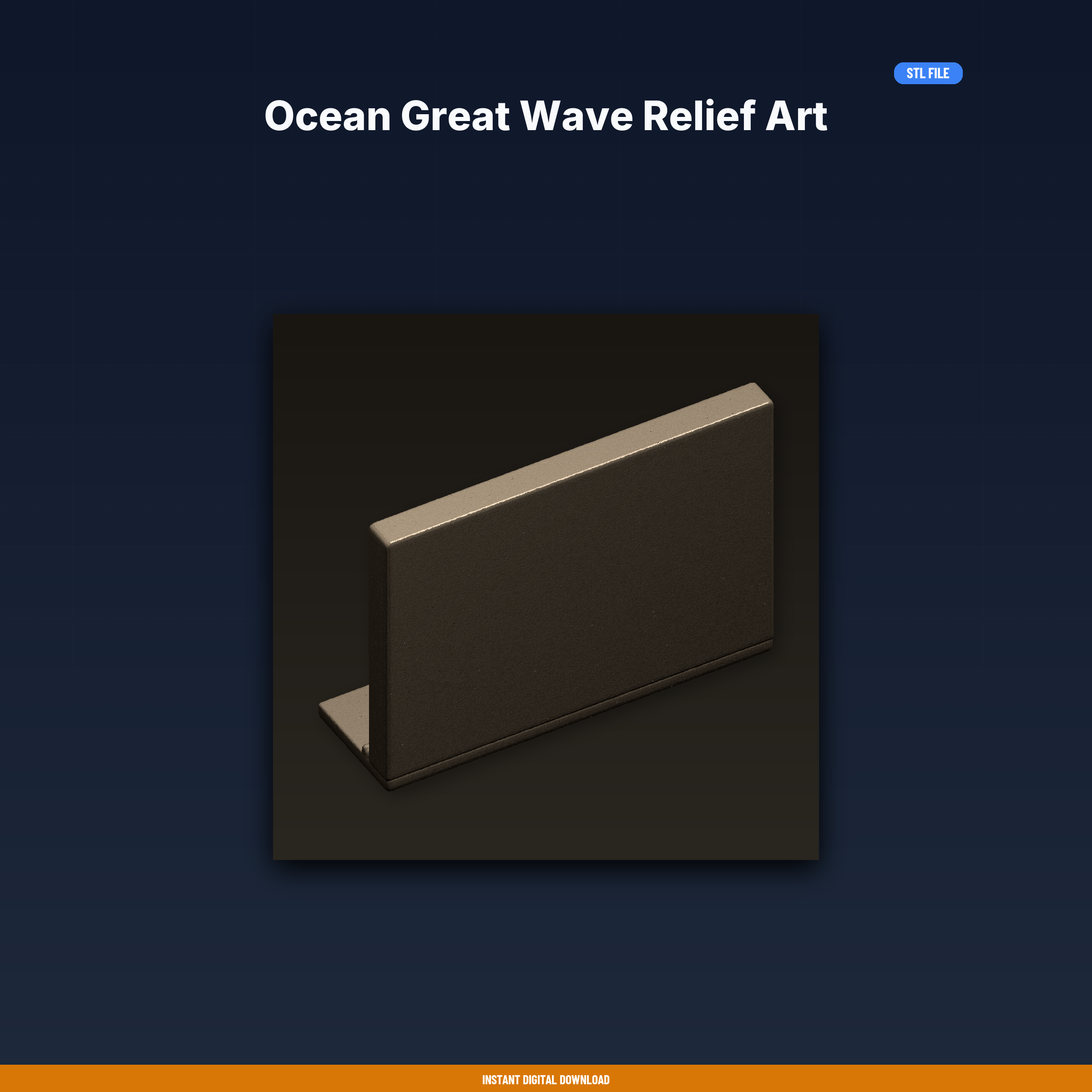Ocean Great Wave Relief Art - 3D Printable STL File