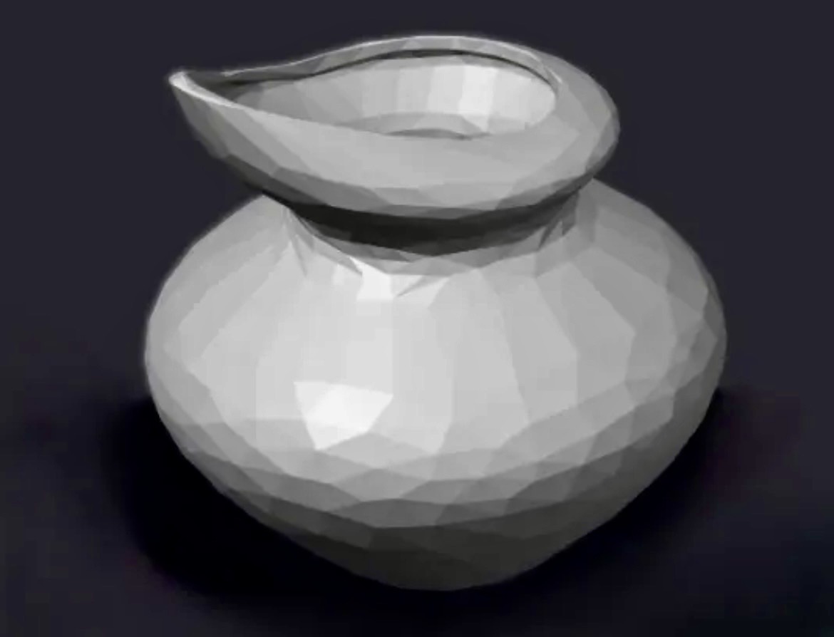 Classic Earthenware Jar, plain and low poly versions.